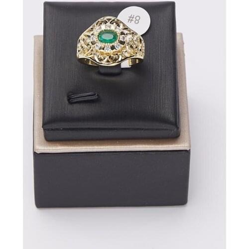 Finger Rings Women Round Crystal Caesar Ring Gold Color Ethnic Wedding Jewelry Ring