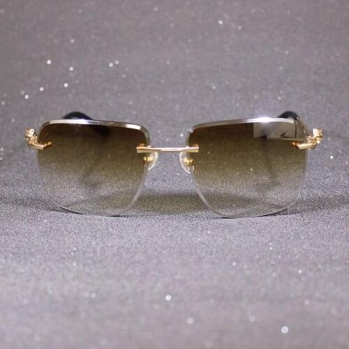 Square Carter Sunglasses for Men and Women New Designer Sun Glasses Frame Diamond Cutting Fashion Show Eyewear Oculos De Sol