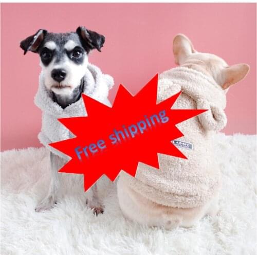 2021hot-selling dog clothes teddy fashion cat small dog pet spring autumn bear hooded vest coral fleece hoodie fashion schnauzer