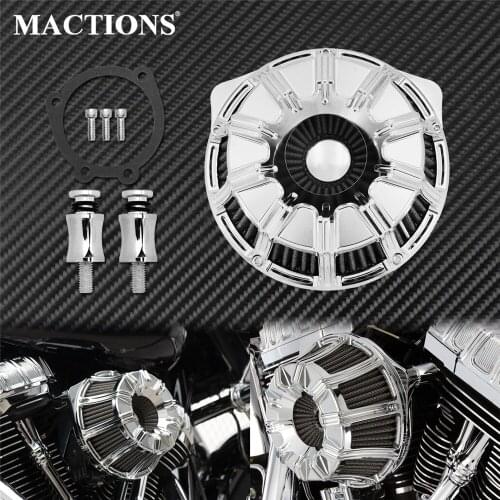 Motorcycle CNC Air Filter Intake Cleaner Filters Aluminum Black/Chrome For Harley Touring Dyna Sportster XL 883 1200 48 Softail