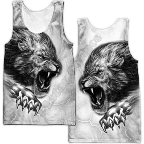 PLstar Cosmos Lightning Lion 3D Print Unisex Summer Vest/Tank Top home cool Comfortable Men Women high quality Tops