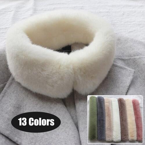 New Fashion Soft Women Faux Rabbit Fur Collar Scarf Plush Silk Leopard Warm Winter Shawl Wrap Elegant Girls Ladies Scarves
