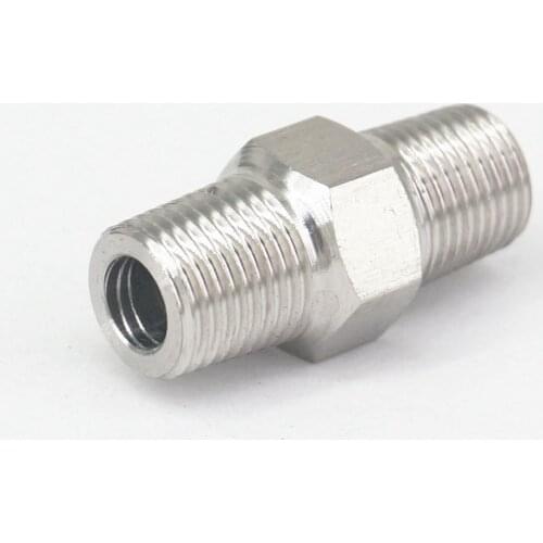 1/8" BSPT Male to 1/8" BSPT Male Threaded 304 Stainless Steel Pipe Fitting Connector Adapter Max Pressure 2.5 Mpa