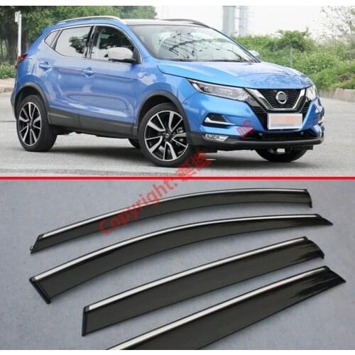 Plastic Exterior Visor Vent Shades Window Sun Rain Guard Deflector For Nissan Qashqai 2018 2019