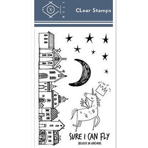 11*16cm sky castle Transparent Clear Stamps / Silicone Seals Roller Stamp for DIY scrapbooking photo album/Card Making
