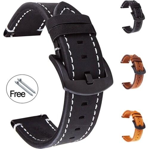 Watch Strap 20mm 22mm Genuine Leather Watch Band for Samsung Galaxy Gear S2 S3 Watch Bracelet 20mm 22mm for Samsung Watch 46mm