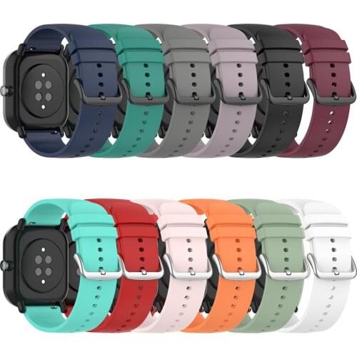 20mm Silicone Watch Strap for Huami Amazfit GTS GTR 42mm Bracelet for Huami Amazfit Bip U Bip S GTS 2 Watch Bands