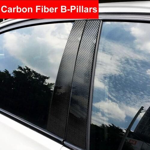 Car Styling Exterior Carbon Fiber Window B/C-Pillars Moulding Cover Trim Auto Sticker For BMW 3/5 Series E46 E90 F30 E60 F10 E70