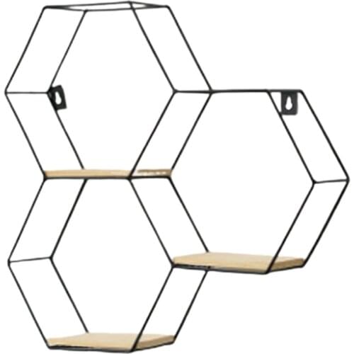 Wall Decoration Storage Rack, Living Room Room Wall Storage Rack, Hexagonal Combination Rack