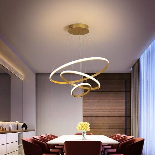 Modern Nordic LED Ring Chandelier For Indoor Living Room Bedroom Dining Hall Chandelier 220V