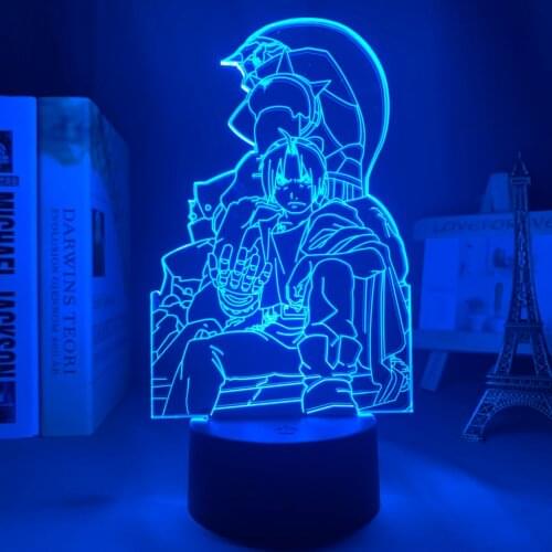 Led Night Lamp Anime Fullmetal Alchemist for Bedroom Decor Nightlight Birthday Gift Fullmetal Alchemist 3d Light Edward Elric