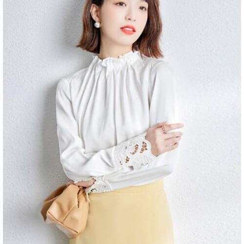 LJSXLS Spring Autumn Blusas Women Elegant White Chiffon Blouses Long Sleeve Lady Shirt Loose Korean Fashion Tops Vetement Femme