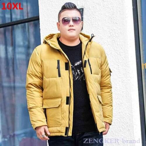 Winter plus size down jacket male fat young student short work jacket larger size warm jacket 10XL 9XL
