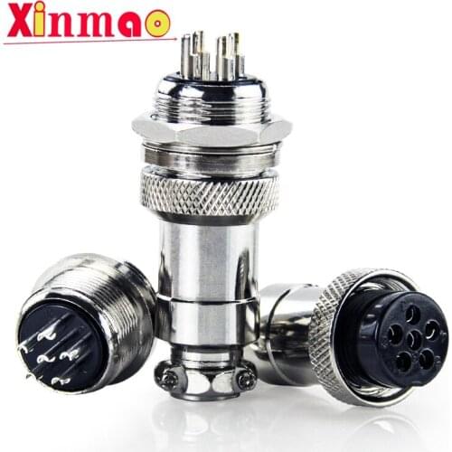 1set GX20 2/3/4/5/6/7/8 Pin Male + Female 20mm L94-100Y Circular Wire Panel Aviation Connector