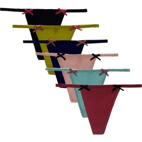 12pcs/Set Sexy G-string Panties Cotton Womens Underwear Girls T-back Panty Female Underpant Ladies Bikini Thongs New Lingerie