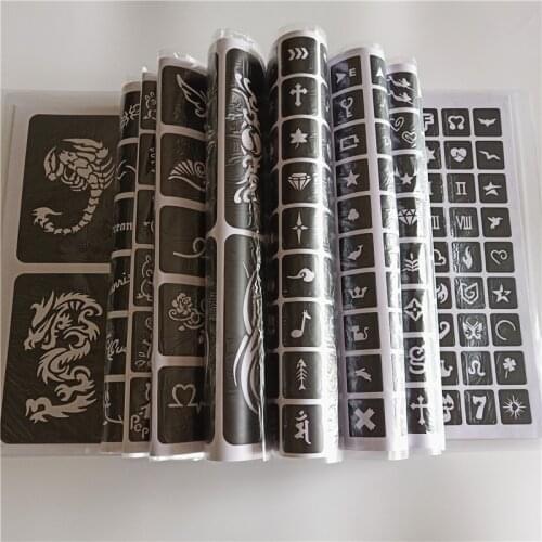 20 Sheet 516 Maps Professional Waterproof Henna Tattoo Templates Temporary Glitter Airbrush Tattoo Hand Finger Drawing