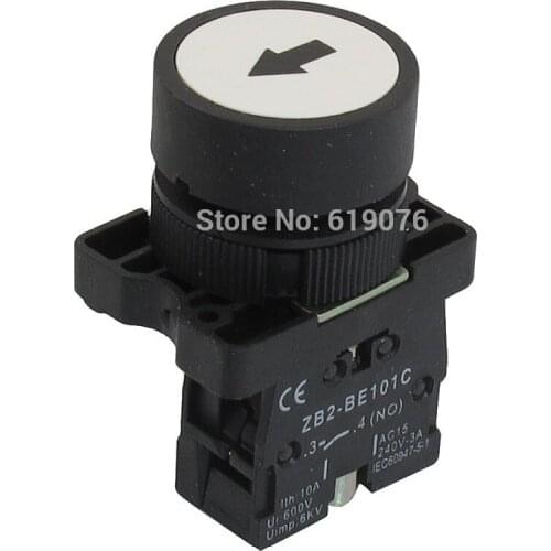 5Pcs 22mm NO N/O White Sign Momentary Push Button Switch 600V 10A ZB2-EA3241