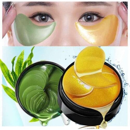 60pcs/box Deep Sea Seaweed Collagen Crystal Eye Patches Korean Reduce Dark Circles Gel Sleep Masks Anti Age Wrinkle