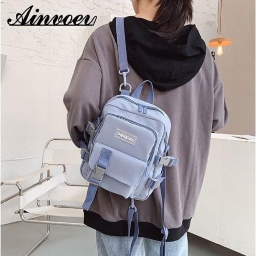 Ainvoev Female Anti-theft Shoulder Bag School Bag School Backpack Fashion Small Backpack Canvas Women Mini Backpack