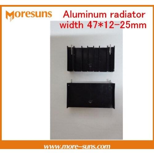 Fast Free Ship 50pcs/lot Aluminum radiator width 47*12-25mm/width47mm*high12mm*length 25mm heatsink