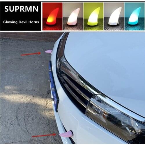 Car roof 3D stereo luminous devil horn roof decoration cute personality selling cute exterior modified car stickers universal