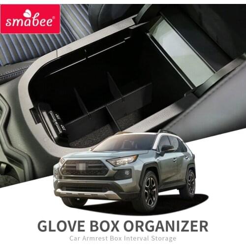 Smabee Car Central Armrest Interval Storage Box For Toyota RAV4 2019 2020 XA50 RAV 4 Console Tidying Box Central Storage Box
