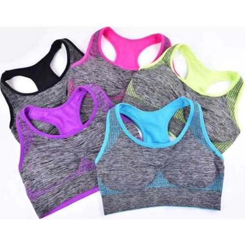 Shockproof Quick Dry Sports Bra Women Padded Gather Yoga Underwear Push Up Gym Running Vest Seamless Workout Fitness Top New H23