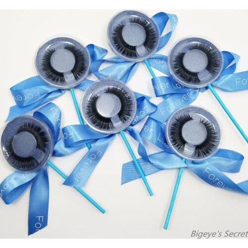 Lollipop Eyelashes Customized color Unique false eyelashes round box eye lashes Eyelash with Private Lable with Lollipop Eyelash