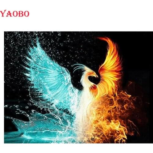 100% Full DIY 5D Diamond Painting Phoenix Birds Cross Stitch Diamond Embroidery Patterns rhinestones Square Diamond Mosaic sale