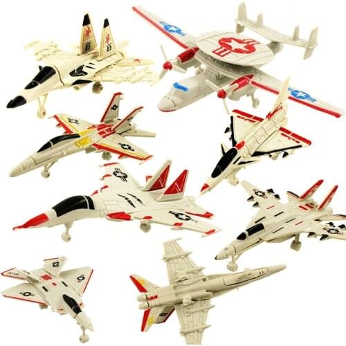 8pcs/set MINI Building Blocks Assemble Aircraft Model Fighter Transport Aircraft Military Crafts Childrens Toys for Boy