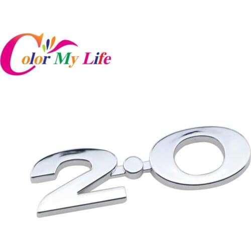 Color My Life Car Rear Displacement 2.0 Badge Sticker 2.0 Stickers For Ford Focus 2 3 4 For Mondeo Fiesta Ecosport Car Styling