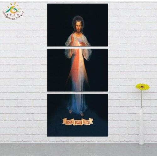 Wall Art HD Prints Canvas Art Painting Modular Picture And Poster Christian Jesus Canvas Painting Decoration Home 3 PIECES