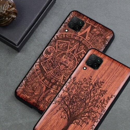 2020 New For Huawei P40 lite Case Slim Wood Back Cover TPU Bumper Case On Huawei P40 lite Phone Cases