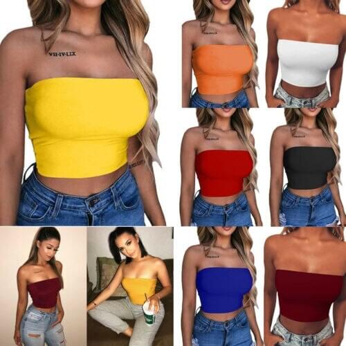 New trendy summer solid sexy Women Tank Top Bustier Bra Vest Crop Top Bralette Singlet T Shirt sleeveless top vintage top
