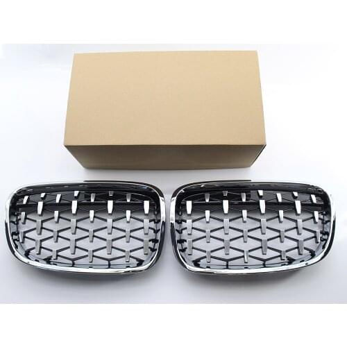 Front Kidney Grille Chrome Diamond Meteor Grill Fit for BMW 1 Series F20 11-14​ Pre-facelift