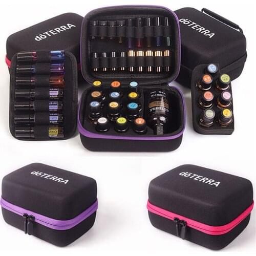 50 X Protable 5ML/10ML/15ML Essential Oils Storage Bags 44 Grids Shockful Organizer For Travel Essential Oil Case Carry Holder