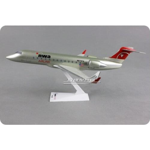 28CM 1:100 Plastic American Air Northwest Airlines NWA Airlink CRJ-200 Airways Aircraft Assembled Assembly airplane model Plane