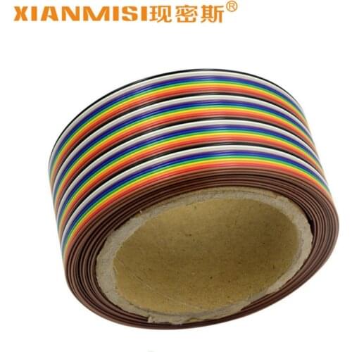 XIANMISI Dupont Wire Flat Color Rainbow Ribbon Cable Pitch 1.27mm 10Pin 20Pin 30Pin 40Pin 60Pin Dupont Wire Flat 5Meter 16.4ft