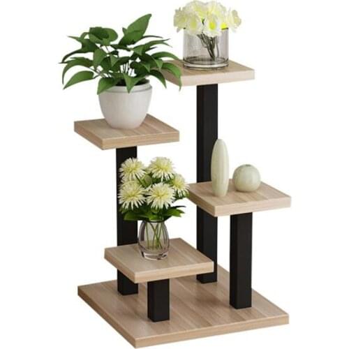 Flower stand living room wrought iron metal creative modern minimalist floor two-color decorative indoor bar flower pot shelf