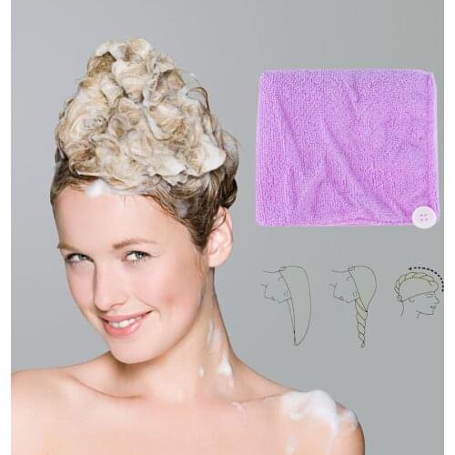 Random Color Girls Hair Drying Hat Quick-dry Hair Towel Cap Bath Hat Microfiber Towel Cap Super Absorption Turban Hair Dry Cap