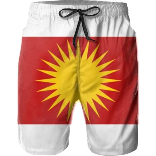 2020 New Summer Beach Mens Shorts Printing Casual Quick Dry Board Shorts Yezidi Lalish Flag Mens Short Pants