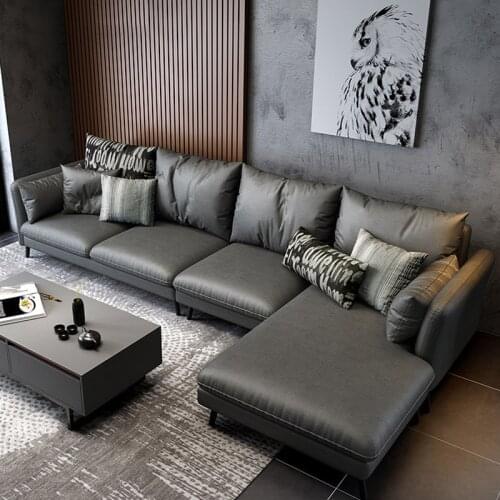 Nordic technology latex small family living room modern simple three corner fabric sofa