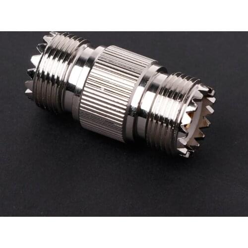 UHF PL-259 SO-239 Female To UHF Female Jack RF Straight Connector Adapter Nickel
