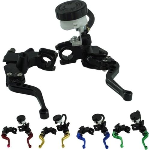 Aluminium Universal 7/8" 22mm Motorcycle Clutch Brake Master Cylinder Reservoir Levers Kit Fluid Reservoir Brake Master Cylinder