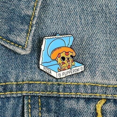 High quality cartoon pizza alloy Brooches Lapel bag hat lovely decoration Enamel Pins students jewelry Badge