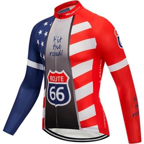 Weimostar USA Bike Jersey Outdoor UNITEDTeam Cycling Jersey 2018 Spring Summer Bike Bicycle Long Sleeves MTB Clothing Shirts