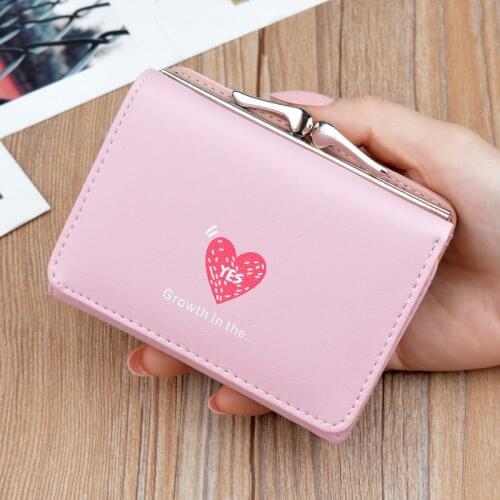 WESTERN AUSPICIOUS Women Wallet PU Blue Black Purple Gray Pink Short Lovely Women Card Holder Hasp Large Capacity Women Purse