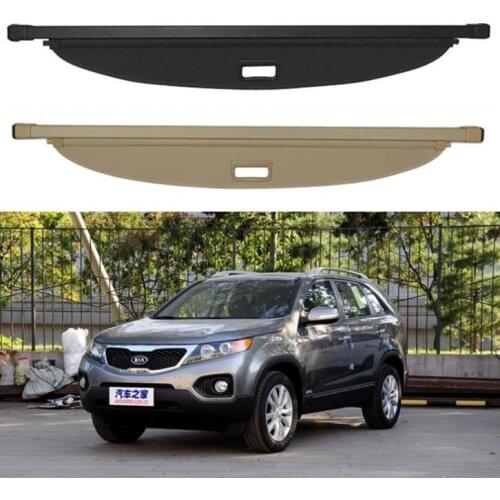 For 2009 2010 2011 2012 KIA SORENTO High Quality Rear Trunk Security Screen Privacy Shield Cargo Cover (Black Beige)