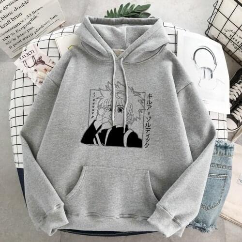 Killua Hunter x Hunter Anime Hoodies Streetwear Ulzzang Harajuku Japan Cartoon print Tops Women fun vintage Casual Sweatshirt