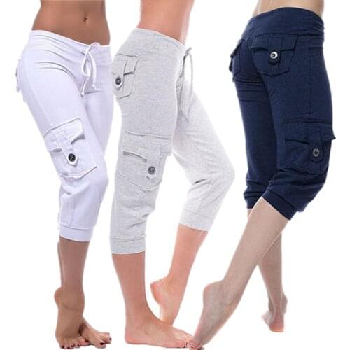 3/4 Yoga Pants Women Calf-length Pants Capri Pant Sport Leggings Women Fitness Yoga Gym High Waist Leggins Black